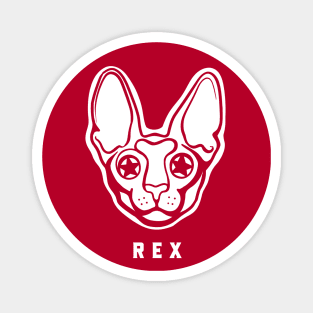 Cornish Rex cute face.Flat design For cat moms and dads Magnet